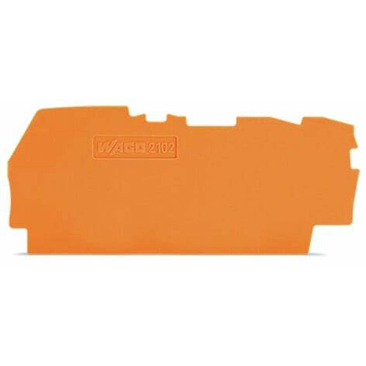 WAGO 2102-1392 End and Intermediate Plate - Orange Color - 0.8mm Width - Compatible with 3-Conductor Terminal Block