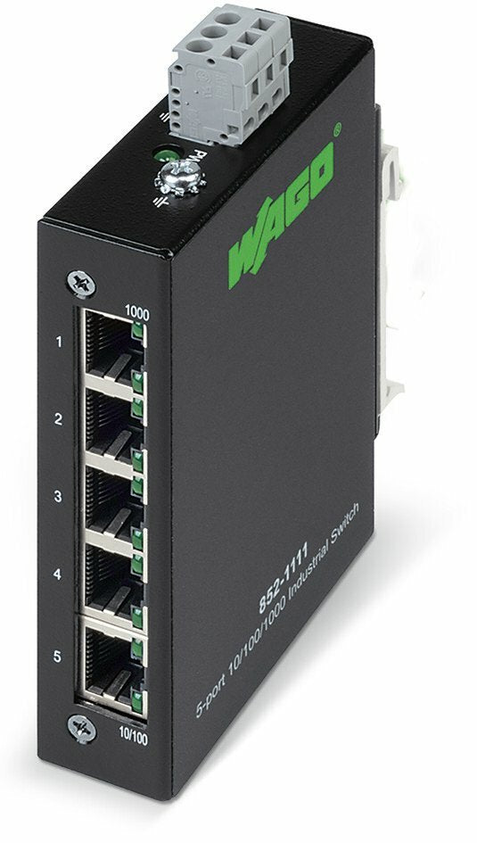 WAGO 852-1111 5-ports Industrial Eco Gigabit Ethernet Network Switch