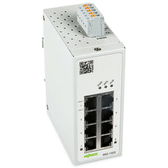 WAGO 852-1322 8-ports Industrial Gigabit (GbE/GigE) managed Ethernet network switch with redundant DC pwr. suppl.