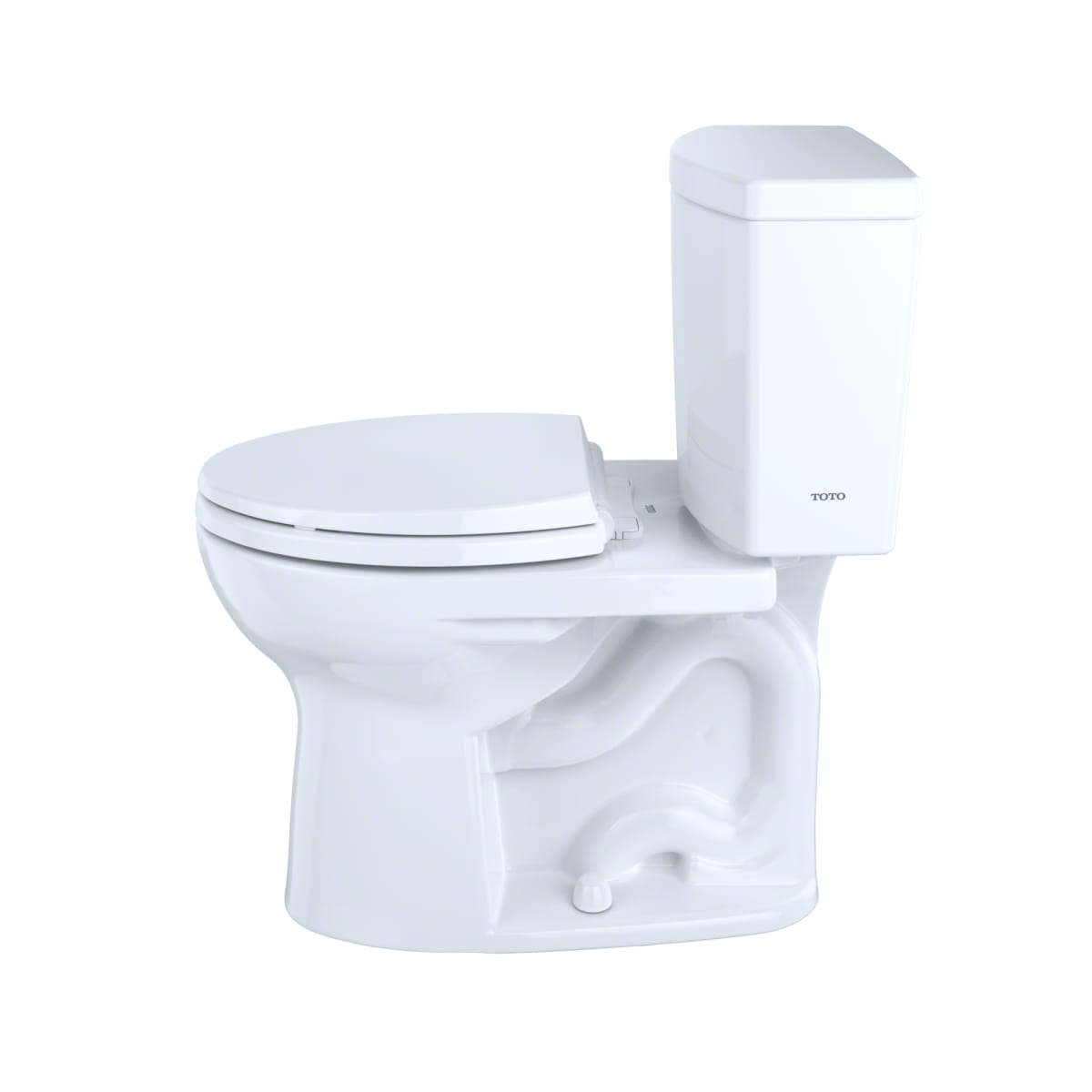 Toto CST453CUFG#01 Drake II 1G Two-Piece Round 1.0 GPF Universal Height Toilet with CEFIONTECT, Cotton White