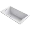 Kohler K-1136-0 Underscore Acrylic Rectangular Soaking Tub, 66 inch x 36 inch x 22 inch