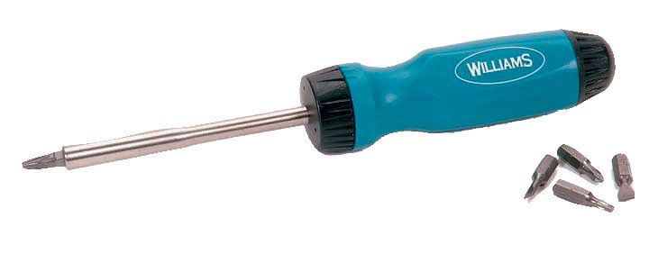 Williams JHWWRS-1 RATCHETING SCREWDRIVER 1/4 Hex Shank Bits