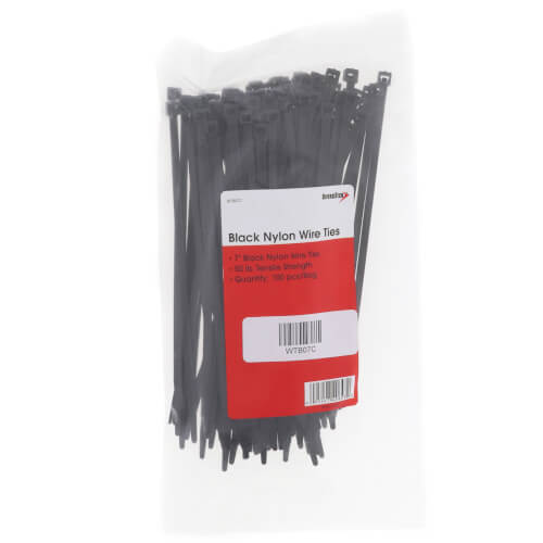 DiversiTech WTB07C Black Nylon Wire Tie 50 lb 7 in 100 Pack