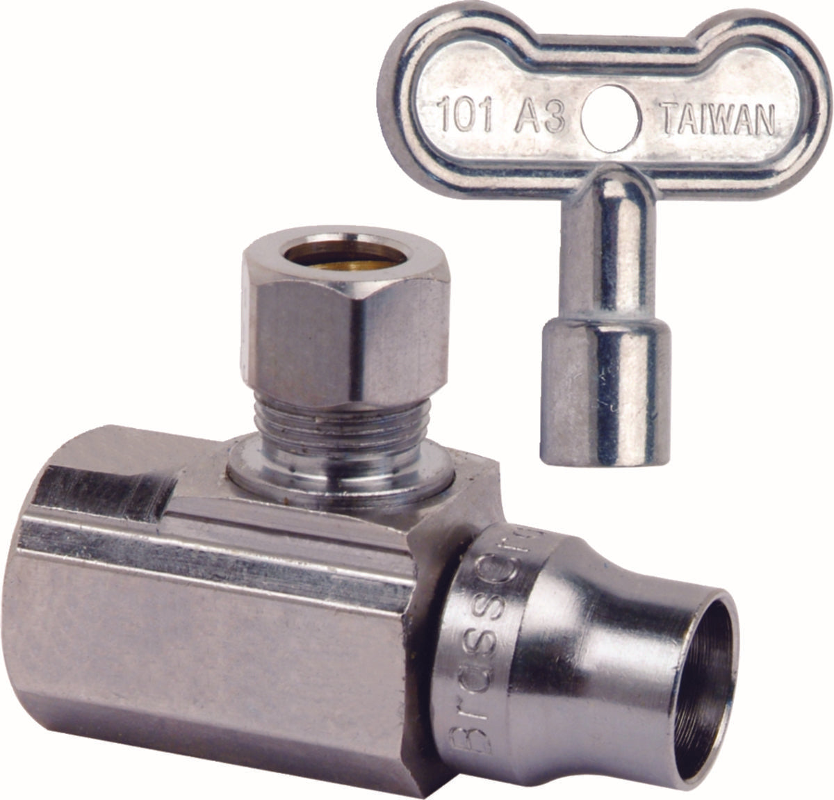 BrassCraft KTSR17XC KTSR17 Series 1/2 x 3/8 in. FIPT x OD Compression Loose Key Handle Angle Supply Stop Valve