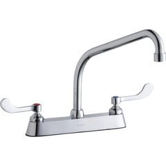 Elkay LK810HA10T4 8 Centerset with Exposed Deck Faucet with 10 High Arc Spout 4 Wristblade Handles Chrome