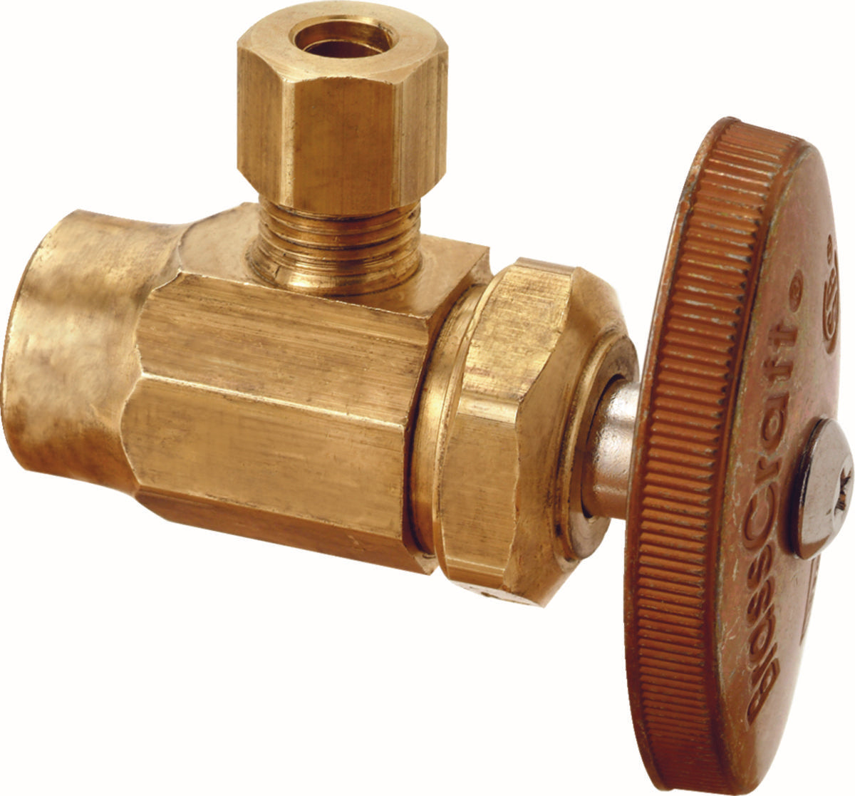 BrassCraft R09XR Multi-Turn Water Stop, Angle Valve, 1/2 Inch Nominal Sweat x 1/4 Inch OD Compression