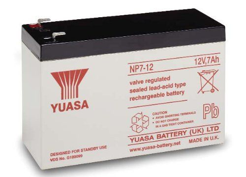 Yuasa NP7-12 12V, 7Ah Rechargeable SLA Battery, A/D Terminals