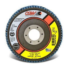 Cgw Abrasives 42102 Contaminant-Free Premium Regular Coated Abrasive Flap Disc, 4 in Dia, 5/8 in Center Hole, 36 Grit, M