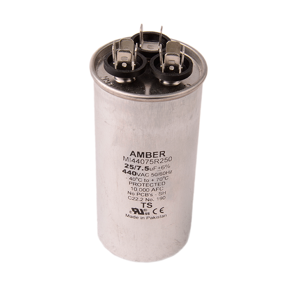 Diversitech 4JR7525 Motor Run Capacitor 440V 25+7.5MFD Round