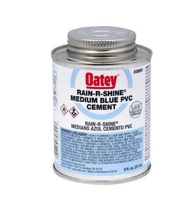 Oatey 30894 1 QUART BLUE RAIN-R-SHINE FAST SET LOW-VOC MEDIUM BODY PVC CEMENT