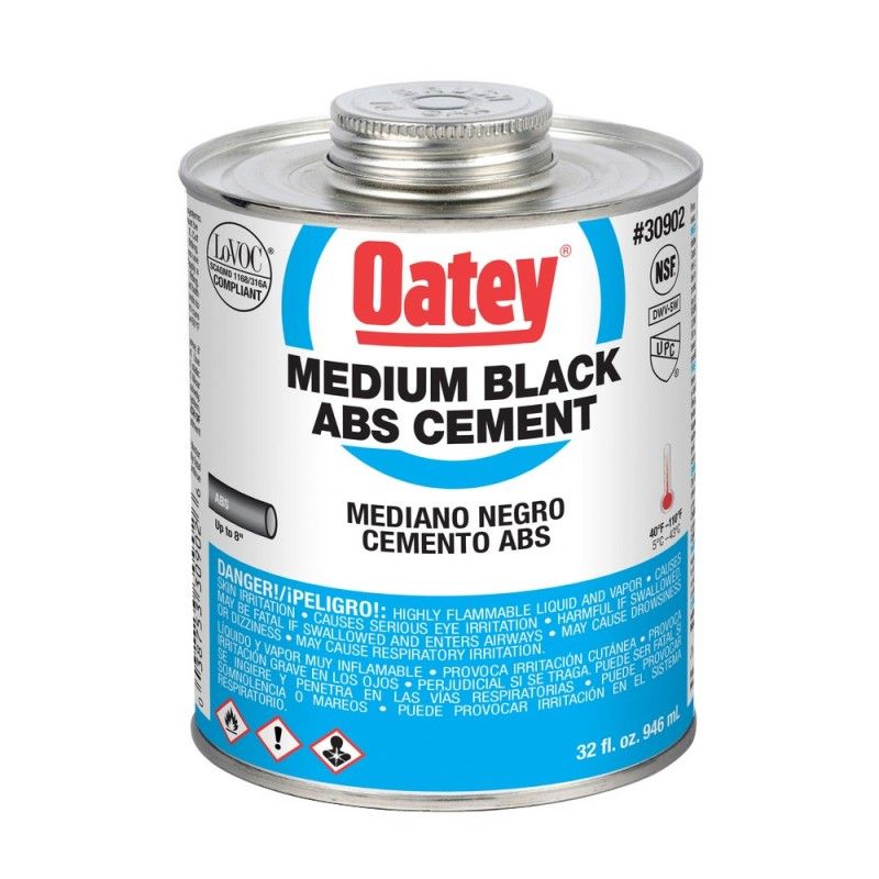 Oatey 30902 1 QUART BLACK LOW-VOC HEAVY DUTY MEDIUM BODY ABS CEMENT