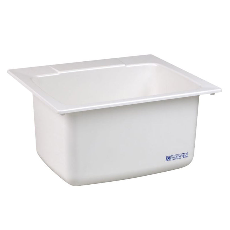 Aprilaire 10 Single Bowl 25x22x13-3/4" Durastone Drop-In Utility Sink in White