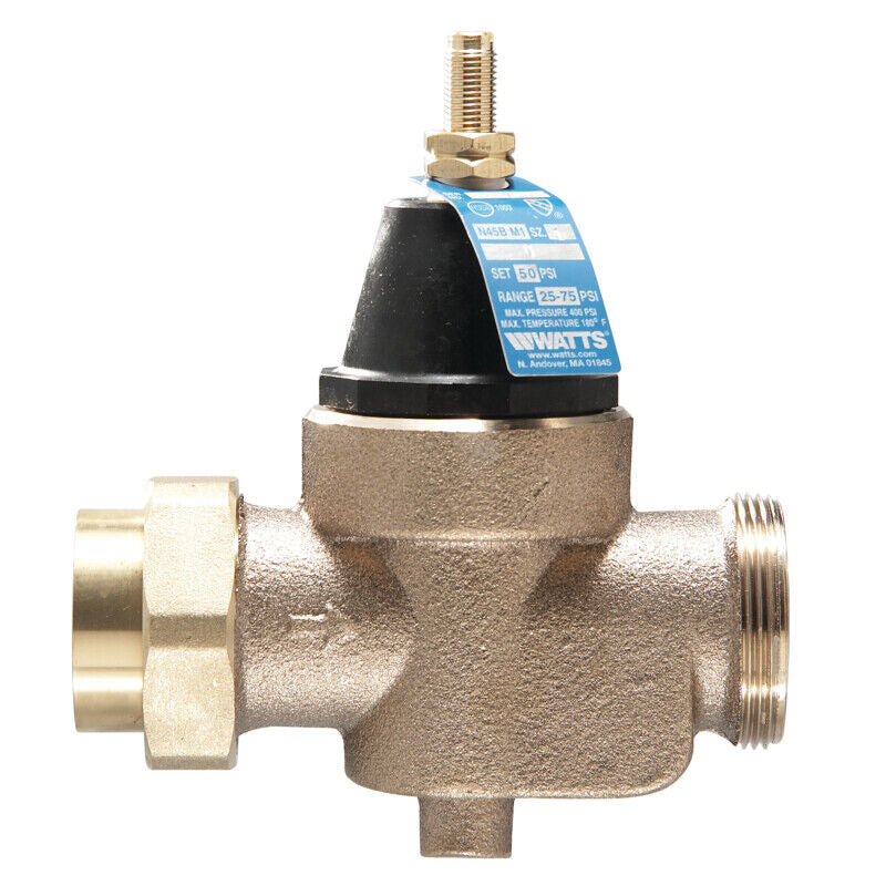 Watts 9490 LFN45BM1-U 000 1 THRD UNIONXT BRONZE 25-75PSI WATER PRESSURE REDUCING VALVE SET AT 50PSI LEAD FREE