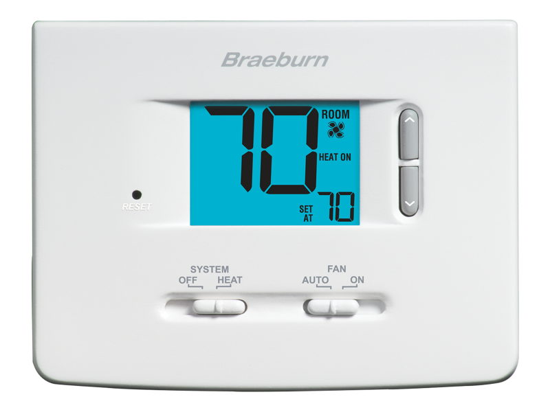 Braeburn 1025NC Single-Stage Heat Only Thermostat, replacement for 1005NC