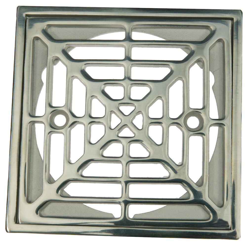 Sioux Chief 821-2SCQPK1 POLISHED STAINLESS CAST RING & SQUARE STRAINER