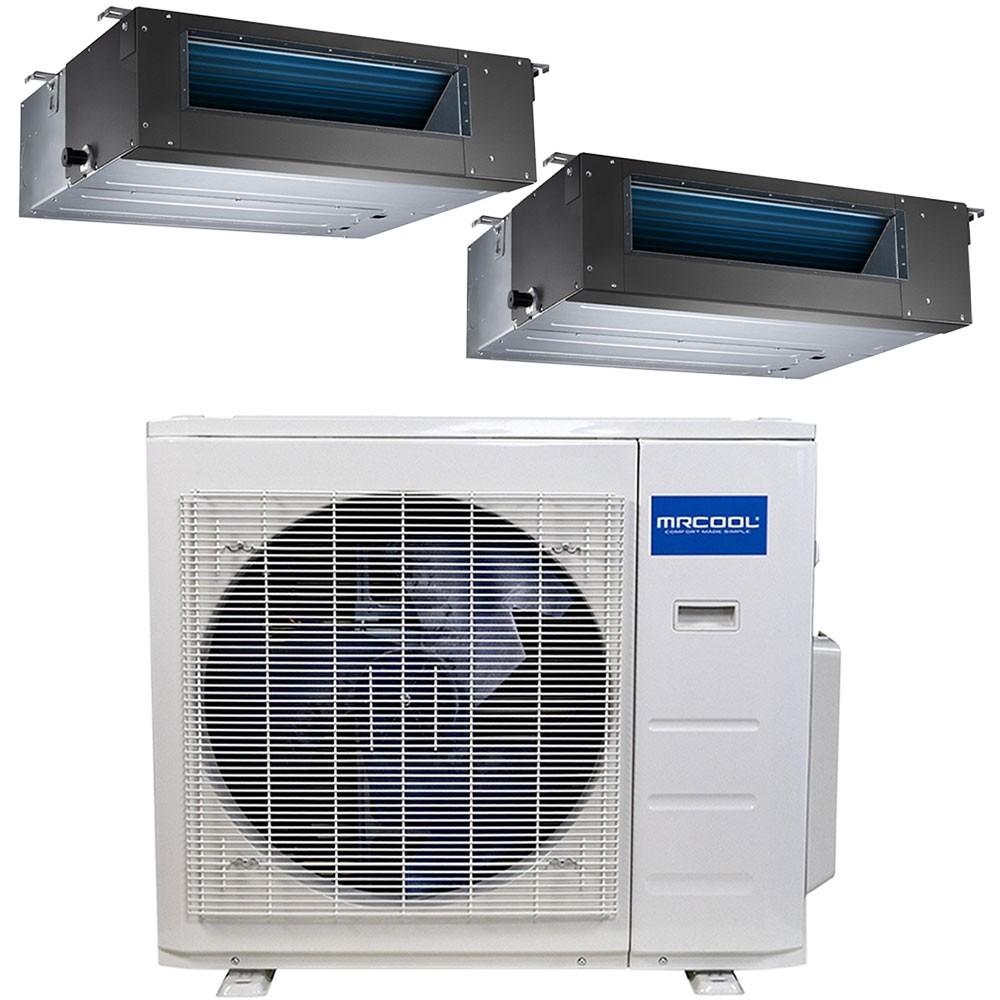 MRCOOL 18,000 BTU 2 Zone Olympus Concealed Duct Mini-Split Heat Pump System - 22.5 SEER (9K+9K)