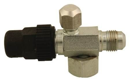 Horiz. Rotolock valve, steel, top port 5/8"MFL 1"-14