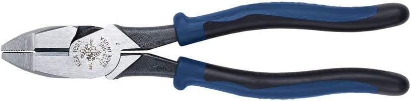 Klein Tools 72101-4 J213-9NE Side Cutter Linemans Pliers, High Leverage, 9-Inch, Streamlined Design, Color Coded