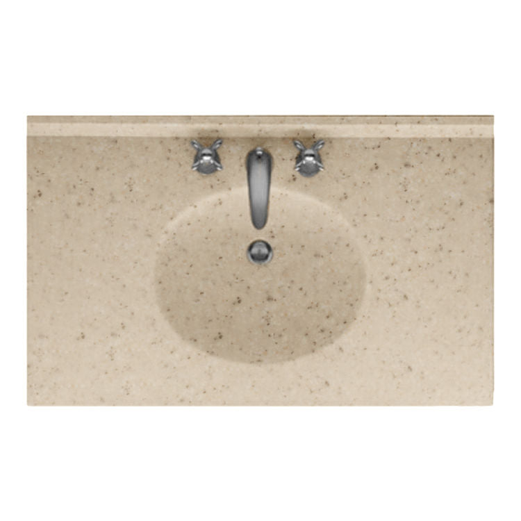 Swan Surfaces VT1B2243.040 Ellipse Vanity Top 43x22 Bermuda Sand Cente