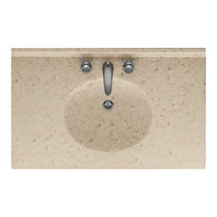 Swan Surfaces VT1B2243.040 Ellipse Vanity Top 43x22 Bermuda Sand Center Bowl