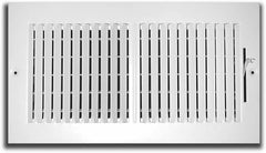 TruAire 410SRT 102M 10X04 2-Way Supply 10-Inch x 4-Inch Sidewall or Ceiling Register Grille, White