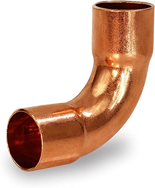 Mueller Industries ELF118 1-1/8 OD ACR Copper 90 degree Long Turn Elbow