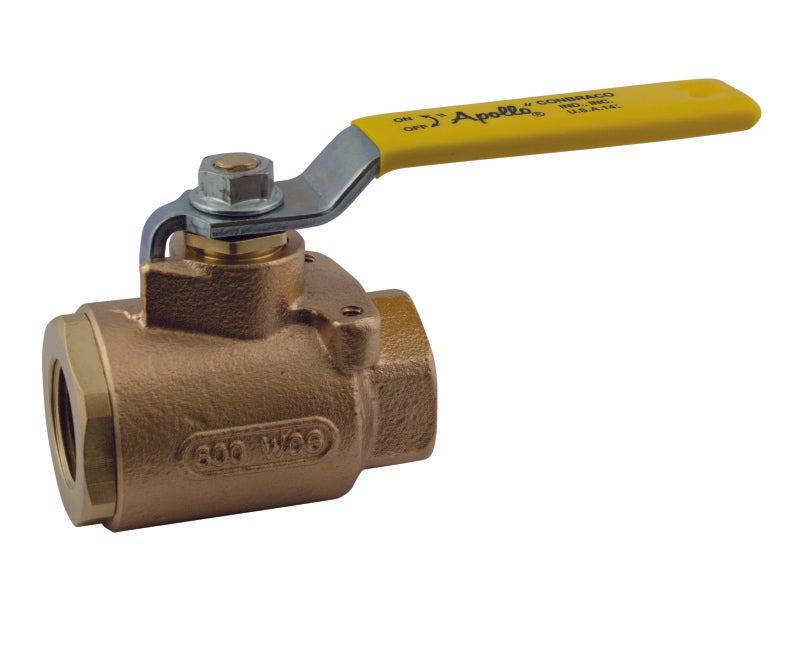 Apollo Valves 771472764 APOLLO 112 FIP BRONZE 250SWP600PSI 2 PIECE FULL PORT BALL VALVE WITH STAINLESS STEEL BALL & STEM 250 STEAM TRIM STAINLESS STEEL LATCH LOCK LEVER & NUT