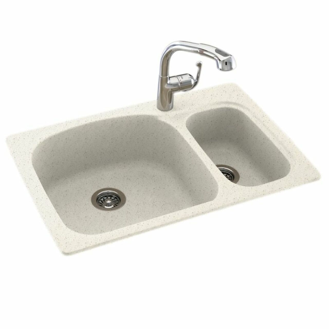 Swan Surfaces KSLS3322.058 Large/Small 33x22 Tahiti Matrix Drop In Kitchen Sink