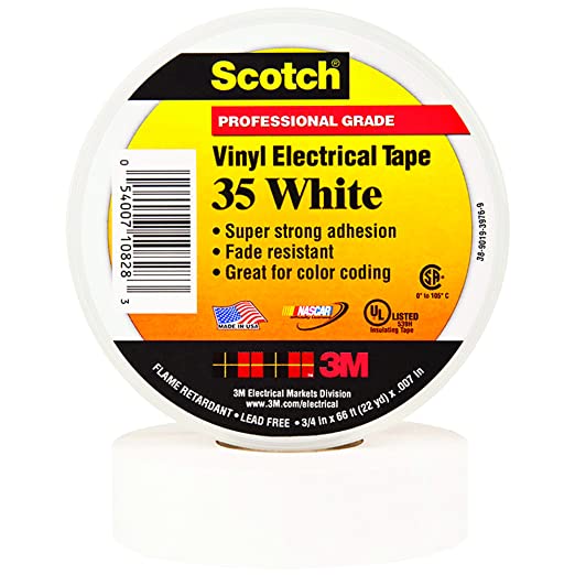 3M 35-WHITE-3/4 34 X 66' WHITE TAPE