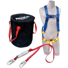 3M Protecta 2199808 Protecta 5- Point Harness, Single-Leg Shock-Pack Lanyard w/3600 LB Hooks in Bag