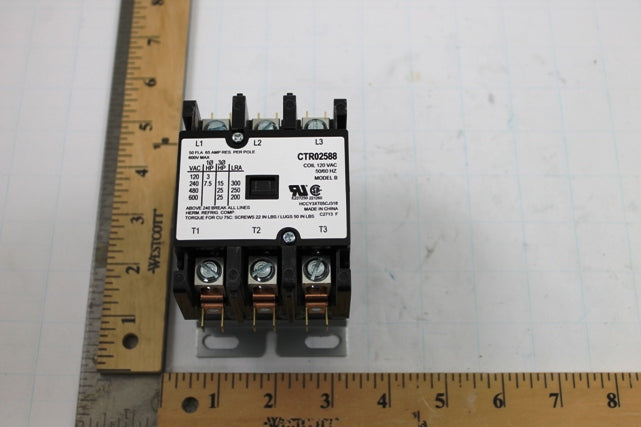 Trane CTR2588 120V 50A 3P Contactor With Lugs