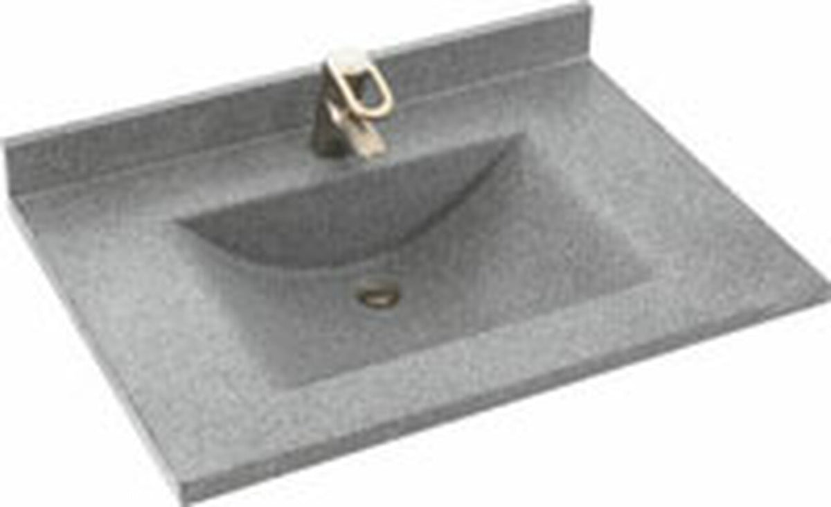 Swan Surfaces CV2243.128 Contour Vanity Top 43x22 Golden Steppe Center Bowl