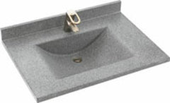 Swan Surfaces CV2237.010 Contour Vanity Top 37x22 Solid White Center Bowl