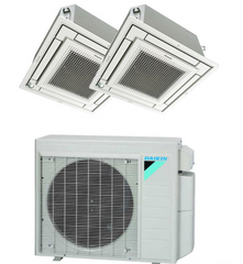 Daikin 24000 BTU 2 Zone Ceiling Cassette Ductless Mini-Split Heat Pump System - 17 SEER  (9K+12K)