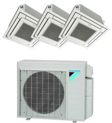 Daikin 36000 BTU 3 Zone Ceiling Cassette Ductless Mini-Split Heat Pump System - 17 SEER  (9K+9K+18K)