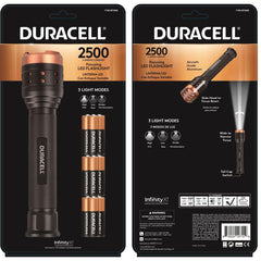 Duracell 7159-DF2500  Aluminum Focusing LED Flashlight, 2500 Lumens, 4 Modes, 9-AA