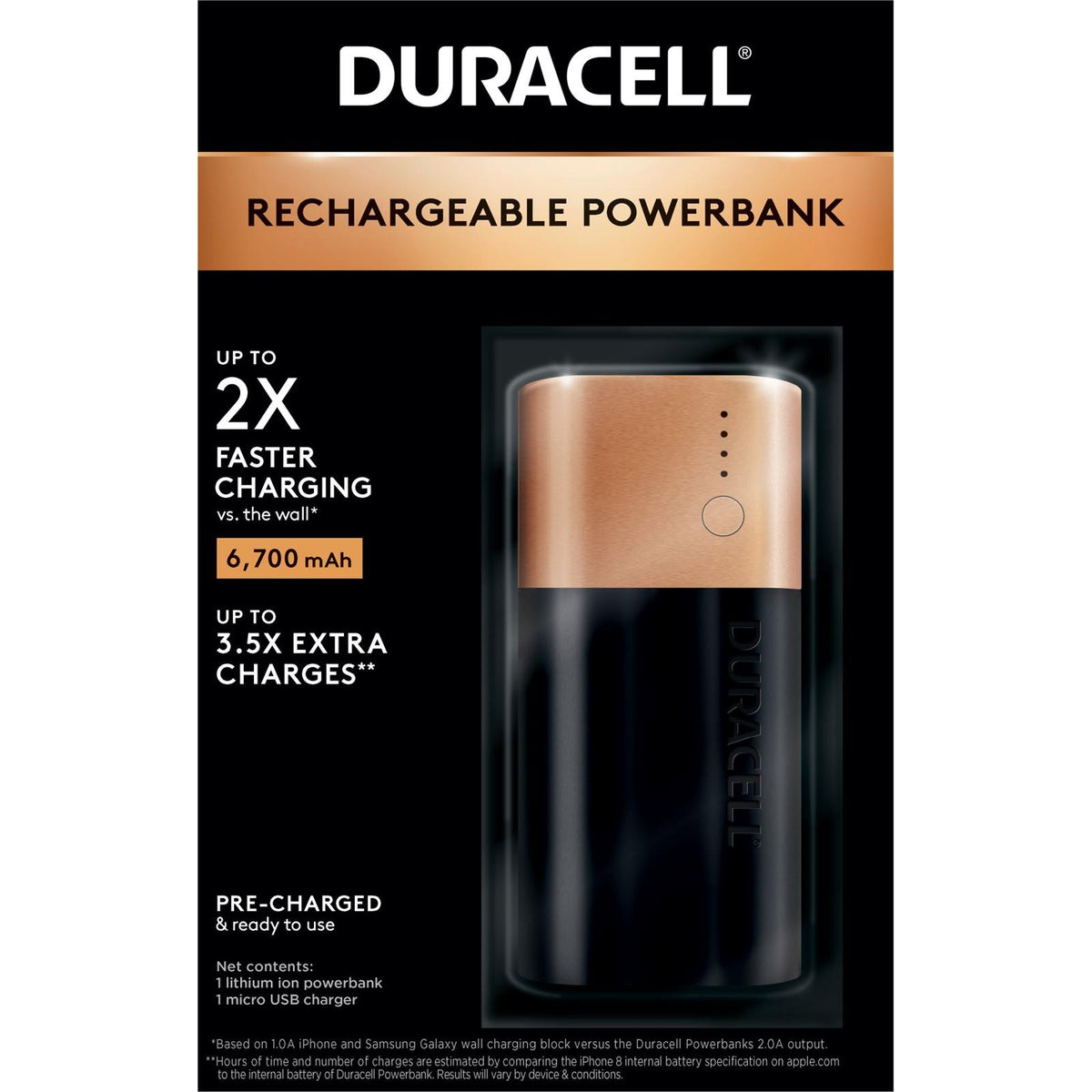 Duracell BP2  PB2PowerBank 2 Day Mobile Battery Charger, Up to 2X Extra Charges