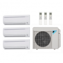 Daikin 48000 BTU 3 Zone Concealed Duct Mini-Split Heat Pump System - 19 SEER  (9K+9K+9K)