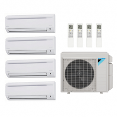 Daikin 36000 BTU 4 Zone Wall Mounted Ductless Mini-Split Heat Pump System - 17 SEER  (7K+7K+9K+24K)