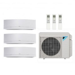 Daikin 24000 BTU 3 Zone Wall Mounted Ductless Mini-Split Heat Pump System - 18 SEER  (9K+9K+18K)