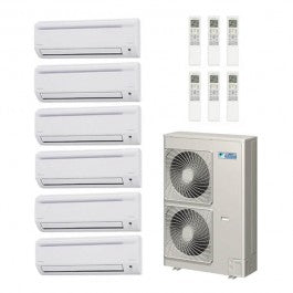 Daikin 48000 BTU 6 Zone Wall Mounted Ductless Mini-Split Heat Pump System - 19 SEER  (7K+7K+9K+9K+9K+12K)