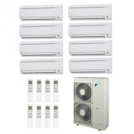 Daikin 48000 BTU 8 Zone Wall Mounted Ductless Mini-Split Heat Pump System - 18.8 SEER (7K+7K+7K+7K+7K+7K+9K+9K)