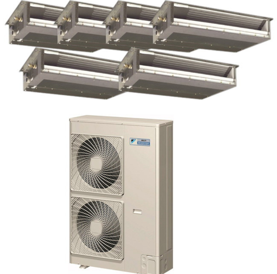 Daikin 48000 BTU 6 Zone Concealed Duct Mini-Split Heat Pump System - 19 SEER  (9K+9K+9K+9K+12K+12K)