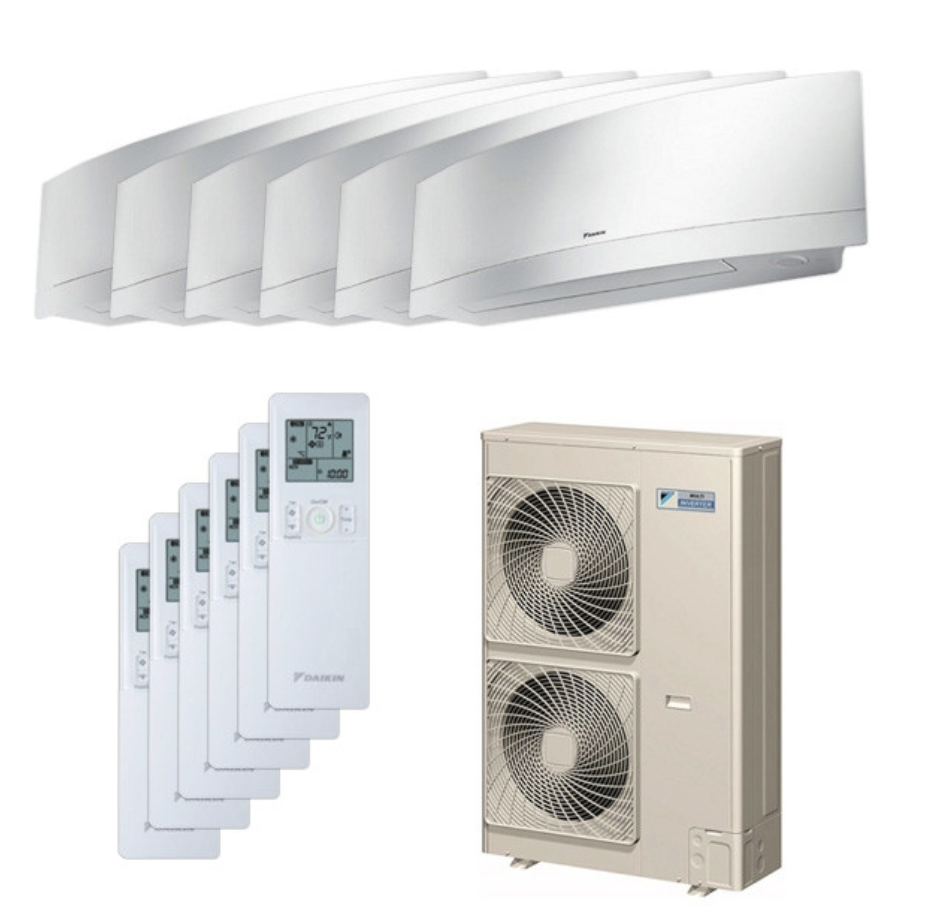 Daikin 48000 BTU 6 Zone Wall Mounted Ductless Mini-Split Heat Pump System - 19 SEER  (9K+9K+9K+9K+9K+9K)