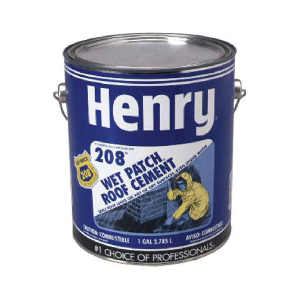 HENRY PRATT CO HE208042 Cement, Roof Leak Repair, Wet Patch, 1 gal, Solid, 120 degF