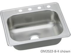 Elkay OM2522-8-3 25X22X8-3 PRO SINGLE BOWL 8 DEEP 3- HOLE 20G SS SINK