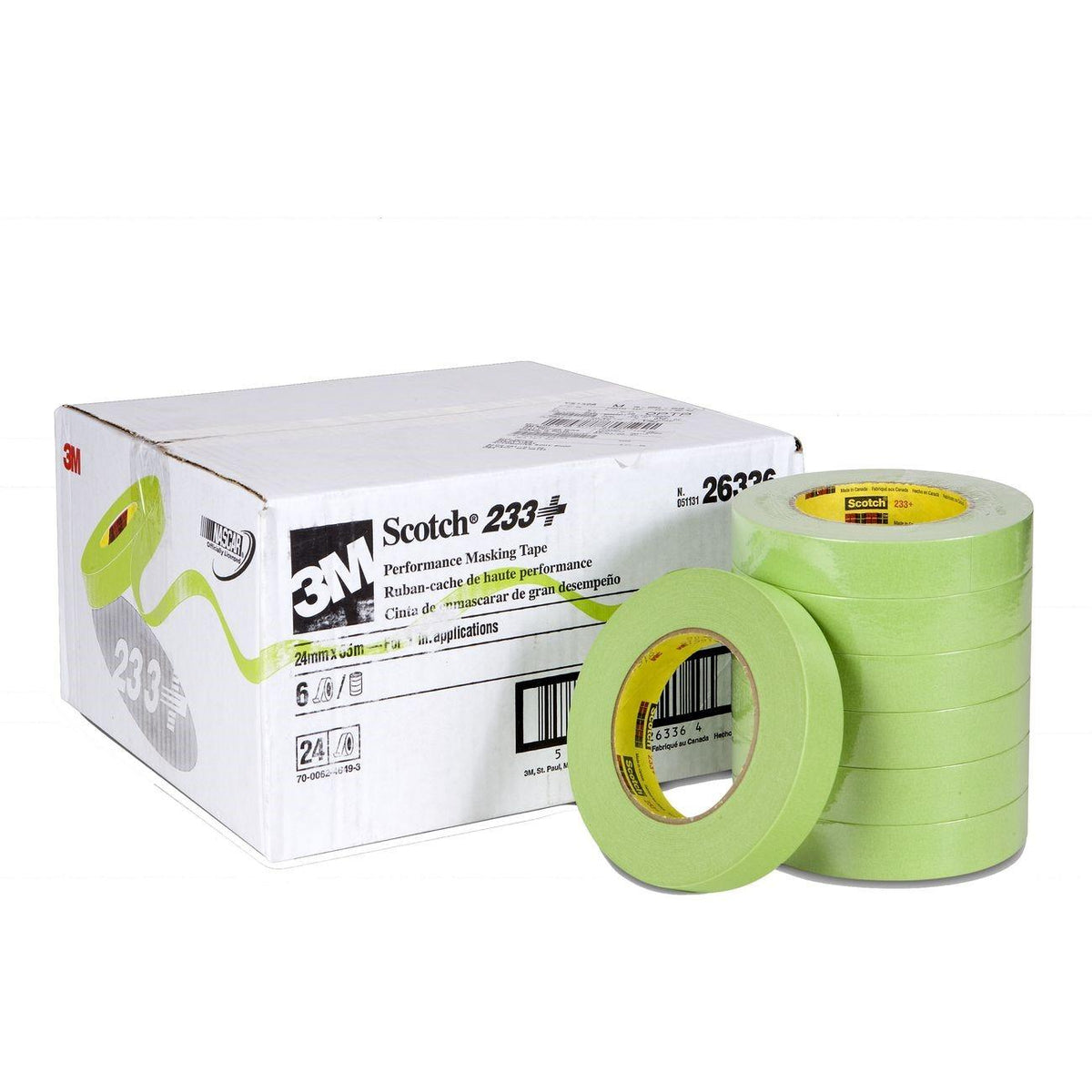 3M 7000048804 Scotch® Performance Masking Masking Tape, Green, 0.95 Inch W, Paper