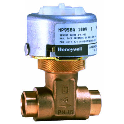 Honeywell MP958A1025 Direct acting, low force, valve actuator, has a spring range of 8-11 psi, Only works with V5852A2xx, V5862A2xx, V5853A2xx, V5863A2xx