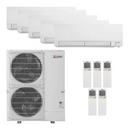 Mitsubishi 60,000 BTU 5 Zone Wall Mounted Ductless Mini-Split Heat Pump System - 18.9 SEER (6K+6K+6K+9K+18K)