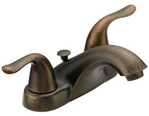 Matco-Norca OPB-400ORB 2 HANDLE DECORATIVE 4 LAV FCT, METAL LEVER HANDLES, CERAMIC CART, METAL POP UP, OIL RUBBED BRONZE